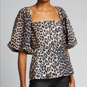 GANNI Puff Sleeve Top